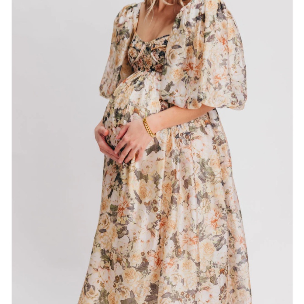 Floral Puff Sleeve Midi Dress Worth Collective - Picture 4 of 6